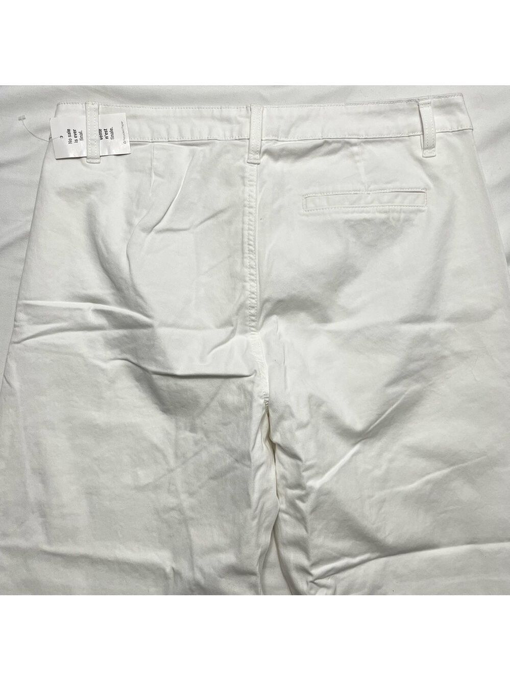 Cleo White Wide Leg Trouser Pants | Size 12 | High Rise Stretch Cotton - Picture 6 of 10